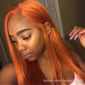 Wholesale orange hair tress extension 100% real hair straight hair suitable for women 8-28 inch Remy1/3/4 strands